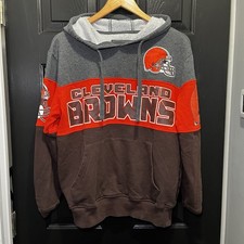 Cleveland Browns NFL Starter Hooded Sweatshirt Embroidered Helmet Men's M