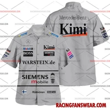 Kimi Raikkonen Formula One Racing 2003 Uniform Apparel Clothes Hawaiian Polo Shi