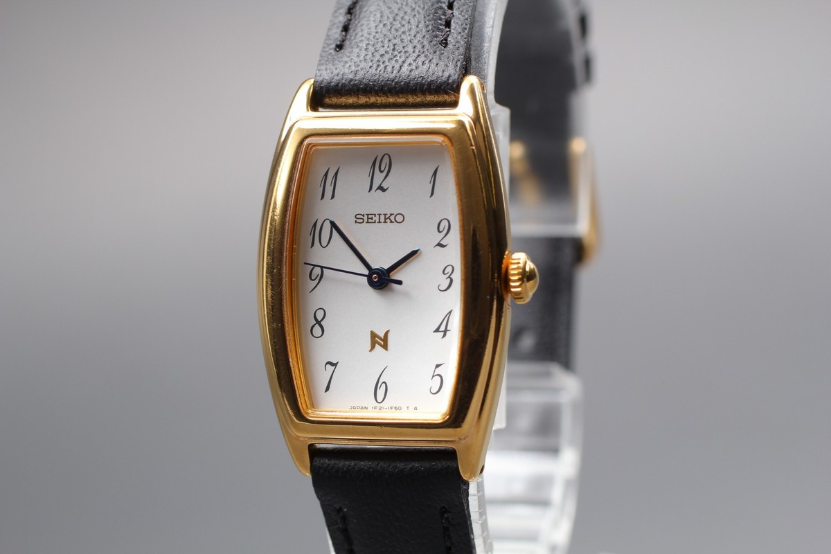 値下げ中❗️セイコー ノイエ SEIKO NOIE 腕時計1F21-5C10 1996 N MINT Seiko Noie 1F21-5C10 SGP Gold Tonneau Quartz