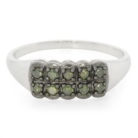 Cavill Ring 925 Sterlingsilber Platin Fancy Diamanten 0,26Ct GrüN- Echtschmuck