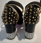 GUCCI Black Satin Embroidered DRAGON CASPER Pumps Shoes Crystal Spike High Heel — photo 6