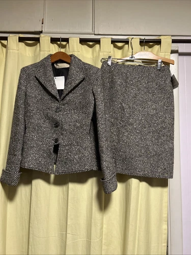 Set completo giacca gonna lana cashmere tweed Valentino classico vintage Made Italy