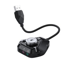 USB Sound Adapter External Sound Card with 3x3.5mm 2xUSB 1xType C Port