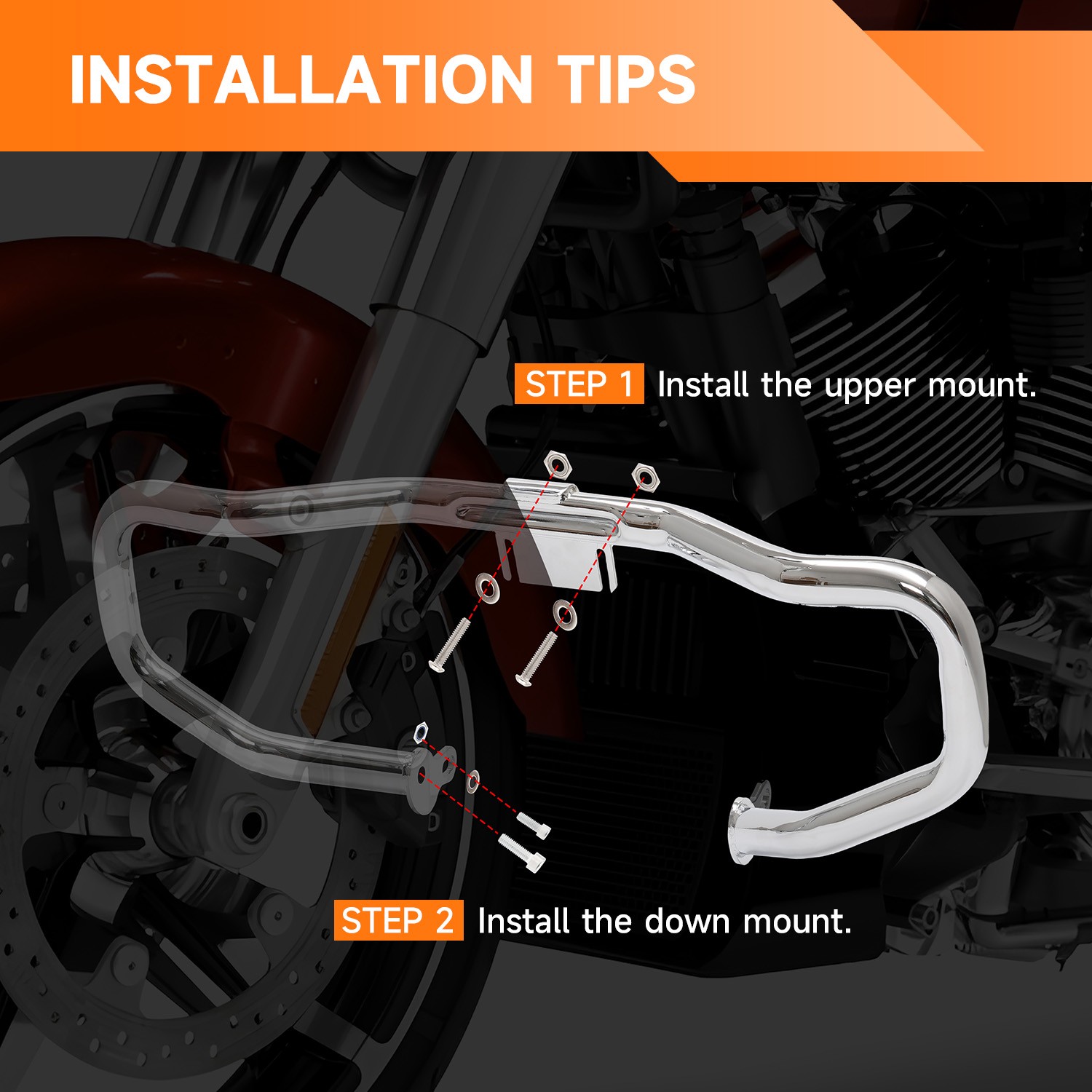 Chop Engine Guard Highway Crash Bar For Harley Touring Electra Street Glide 14+