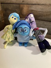 Disney Store Authentic Pixar Inside Out  FEAR, SADNESS  JOY  Plush EUC Lot Of 3