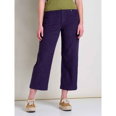 NWT Toad & Co Karuna Corduroy Wide Leg Pant Black Current Purple Size 2