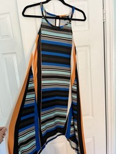 Tahari Arthur S Levine Swing Striped Sleeveless Dress Size M