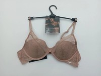 Autograph Underwired Lightly Padded Plunge Bra Rose Quartz Lace £24 RRP New