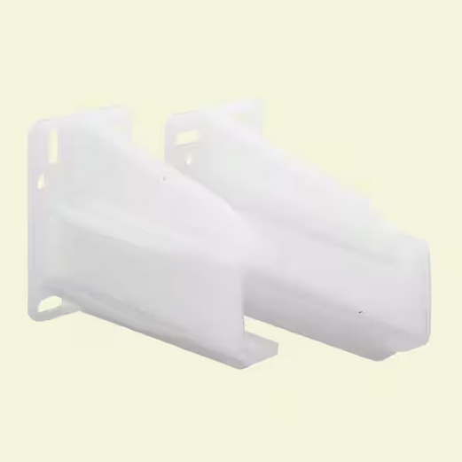 5/16 x 7/8 Inch White Plastic Drawer Track Back Plate - 1 Pair