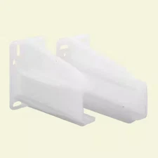 Drawer Track Back Plate, 5/16 In. X 7/8 In., Plastic, White (1-Pair)
