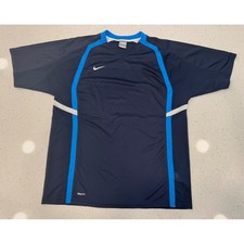 Nike Soccer Jersey Mens Large Navy Blue Excellent Total 90 T90 Athletic Shirt