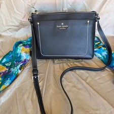 Kate Spade Thompson Street Tatum Crossbody Bag Black Pebbled Leather PXRU9169