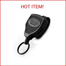 KEY-BAK SUPER48 HD 8oz. Locking Retractable Keychain, 48" Retractable Cord, Blac