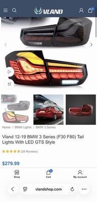 Vland 12-19 BMW 3 Series (F30 F80) Smoked Tail Lights 