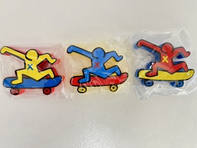 set of 3] MINI VCD KEITH HARING #3 Skateboarder Figure 60mm