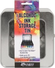 2 Pack - Tim Holtz Alcohol Ink Storage Tin-Holds Up To 30 0.5oz Bottles - TAC586