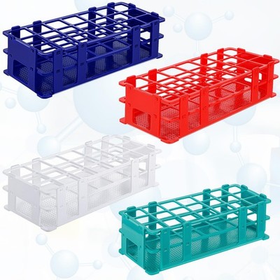 Multi Color Plastic Test Tube Rack Lab Holder Fits 16mm/20mm Tube 4 PCS