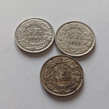 Silver Coin Svizzera Monete Da Collezione 3 Mezzi Franchi Ag Lotto Argento 290