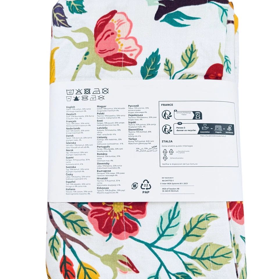 IKEA VILDPERSILJA Cortinas Florales Multicolor, 1 Par, 57x98" Foto 2 de 3