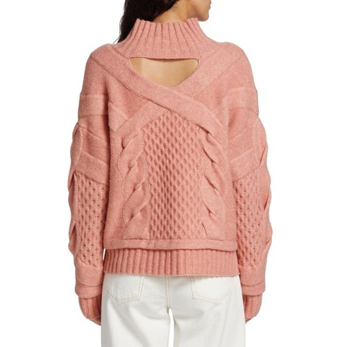 Naadam Oversized Cable-Knit Pullover Sweater Long Sleeve In Multi Size L NWT - Picture 2 of 12