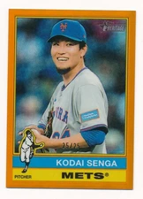 KODA SENGA 2025 Topps Heritage High ORANGE Chrome Refractor REF #d 25 METS
