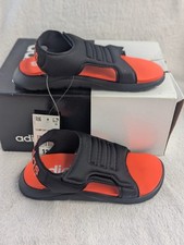 Size 12K Unisex Kids Adidas Comfort Sandal C EG2232 Black/Orange With Straps