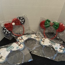 Mickey Ears Headbands For Winter/christmas Lot Of 5