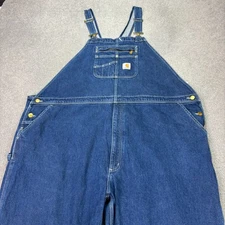 Carhartt Dungarees Adult 54x32 Blue Overalls Bib Denim Carpenter Work Wear Men