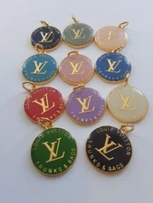 11 charms  gold / colored  1 inch lot of 11  zipper pull mix