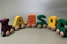Wood Alphabet Train Car Name Train Lot A, C, S, O, L, B