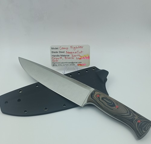 Big Chris Camp Fighter Knife – MagnaCut Blade – Custom G10 Handle – Kydex Sheath