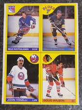 1985-86 O-PEE-CHEE BOX BOTTOM CARD PANEL M N O P BRIAN SUTTER TONELLI Nice NM