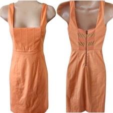 ALICE + OLIVIA Coral Stretch Linen Tank Dress w/ Silk Lining - Size 0