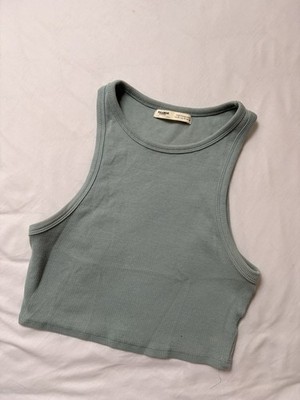Türkises Crop Top von Pull&bear Gr. S