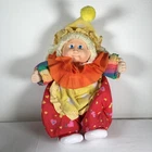 Vtg 1982 Cabbage Patch Kids Doll Clown Costume Girl Blonde Hair Blue Eyes