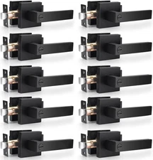 Probrico 10 Pack| Matte Black Door Handles Privacy Door Levers, Heavy Duty Bed a