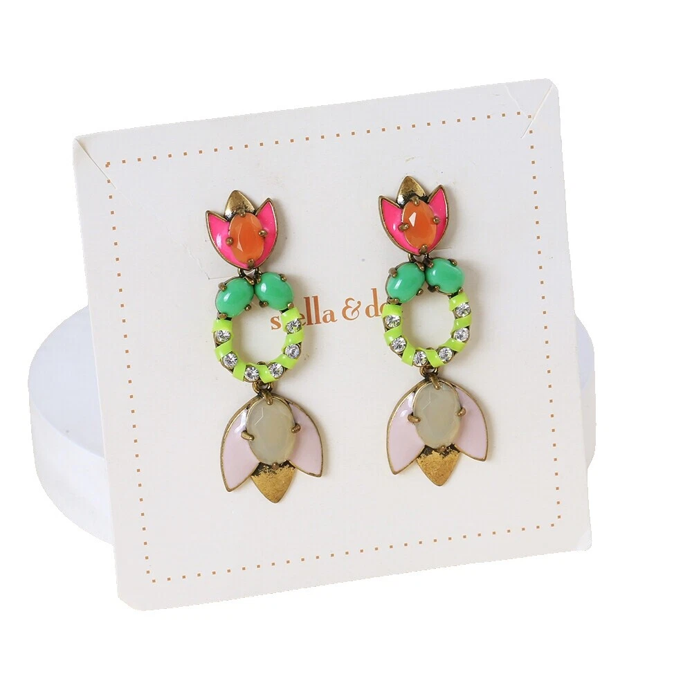 Opala Resina Brincos de Moda de Bronze