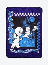 Casper Friendly Ghost Checkerprint blanket throw new