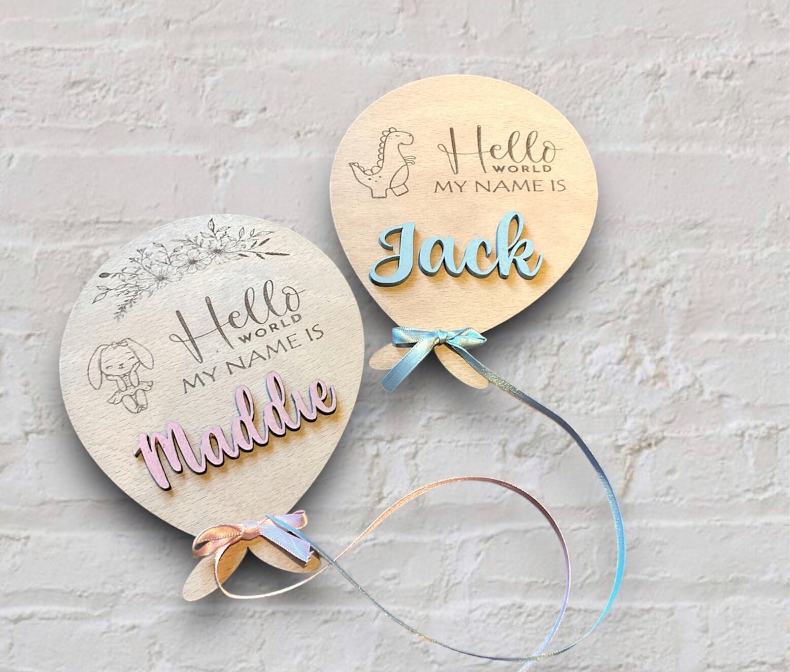 Balloon Name Sign  Personalised Baby Gifts Welcome to the World Hello World sign