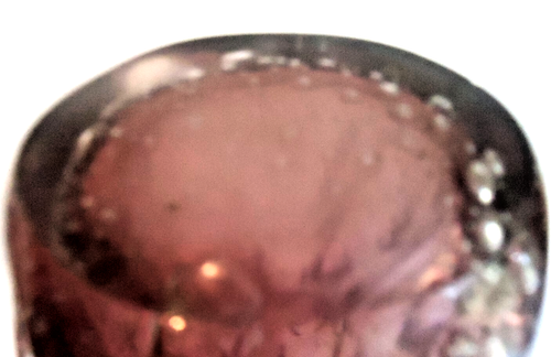 Murano Seguso Bollicine Pulled Dog Ear Lilac Neodymium Glass Vintage Vase 10"h: - Picture 8 of 9