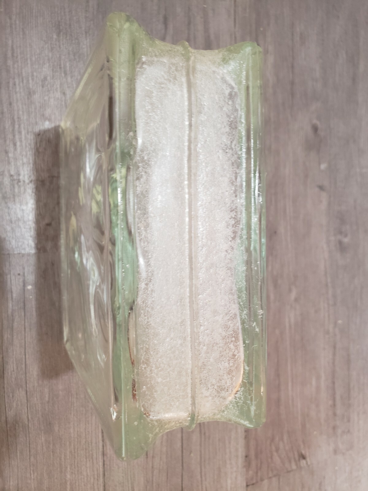 Vintage Glass Block 8x8x4 Pittsburgh Corning Clear Waves Frosted Edges