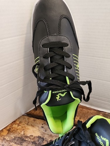 Mens 11.5 US Woodworm Golf Shoes Black Lime Green - Picture 5 of 9