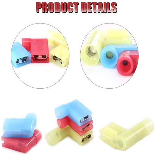 Insulated Flag Terminal Connectors Crimp On Right Angle Terminals Connector 90° - Picture 7 of 16