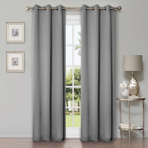 Solid Classic Modern Grommets Room Darkening 42" Wide Blackout Curtain Panel Set - Picture 168 of 206