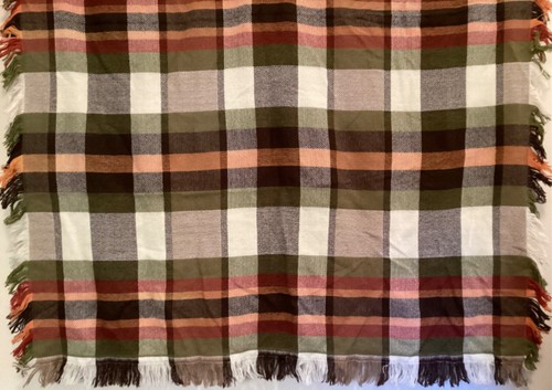 Autumn Colored 60" x 46" Fringed Blanket - Picture 3 of 4