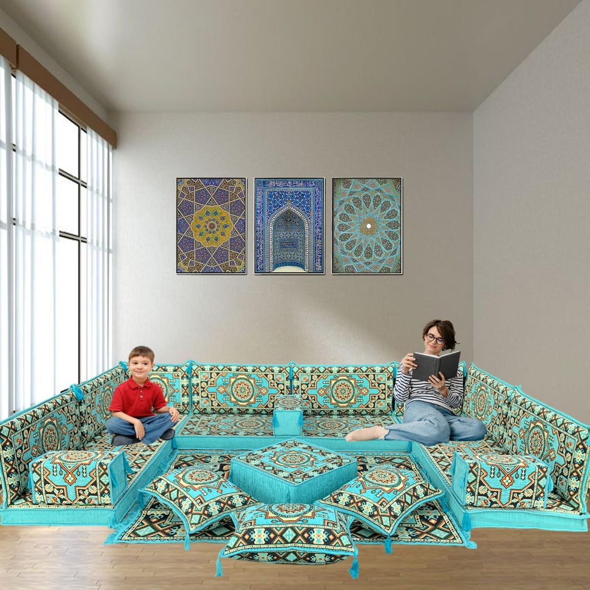 Arabic Style Floor Majlis Sofa U-shaped MODULAR Arabic MAJLIS Sofa