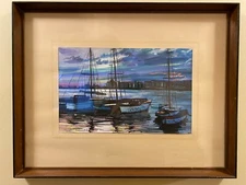 French/Canadian Postimpressionism Loui Eloutier Vint. WATERCOLOR/ Paper Painting