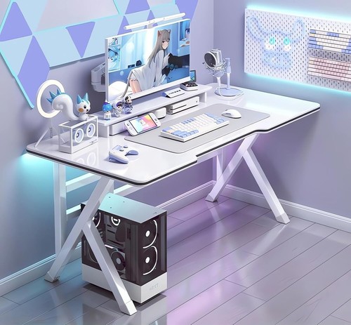 Large Gaming Desk PC Computer Desk Ergonomic Home Office Desk with Carbon Fiber - Picture 8 of 8