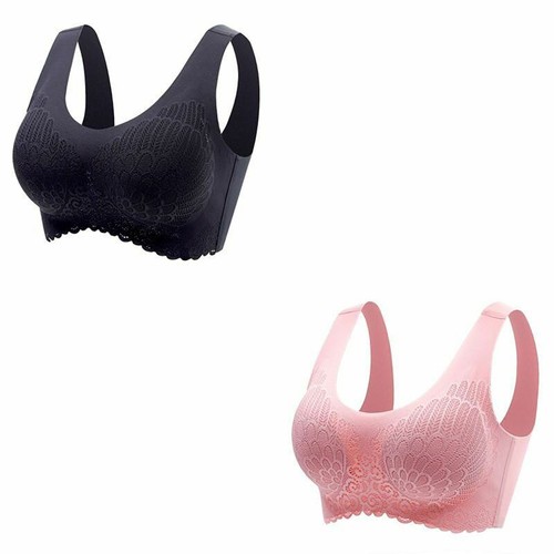 2Pcs Plus Size Seamless Brassiere Comfortable Push Up Pad Bra Lingerie For Women - Picture 27 of 29