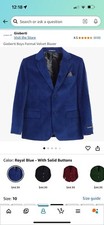 Gioberti Boys Formal Blue Velvet Blazer Sz 10 NWOT never worn.